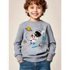 European sizes Kids' Space-Themed Astronaut & Planet Print Sweatshirt - Warm Pullover Sweater with Rocket Ship Design, Round Neck Long Sleeve