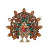 Creative Thanksgiving Rhinestone Turkey Brooch Large Fun Animal Pin Personalized Peacock Badge