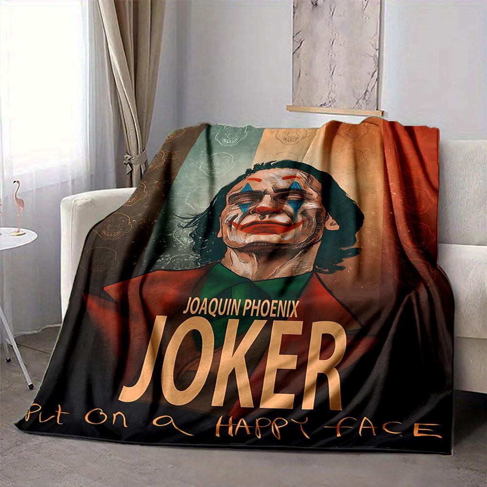 1pc Clown Face Flannel Throw Blanket Lightweight Soft Warm All Season Blanket for Sofa, Bed, Travel,L1029046 80x120cm