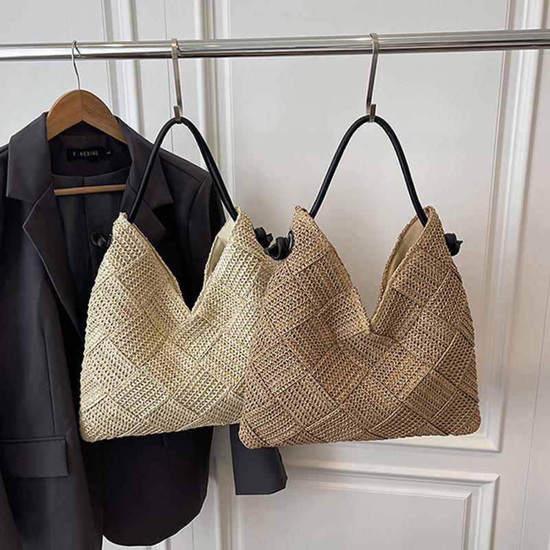 Women's Shoulder Bags Casual Wicker Woven Ladies Handmade Totes Large Capacity Summer Beach Female's Shopper Handbag