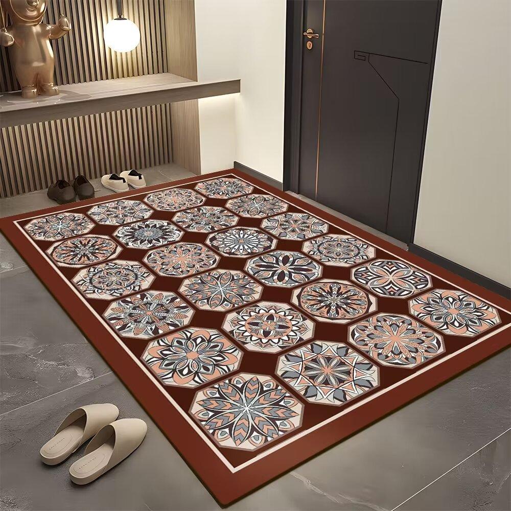 Tile Entrance Door Dirt-Resistant Bathroom Floor Mat Household Foot Mat Door Wear-Resistant Floor Mat