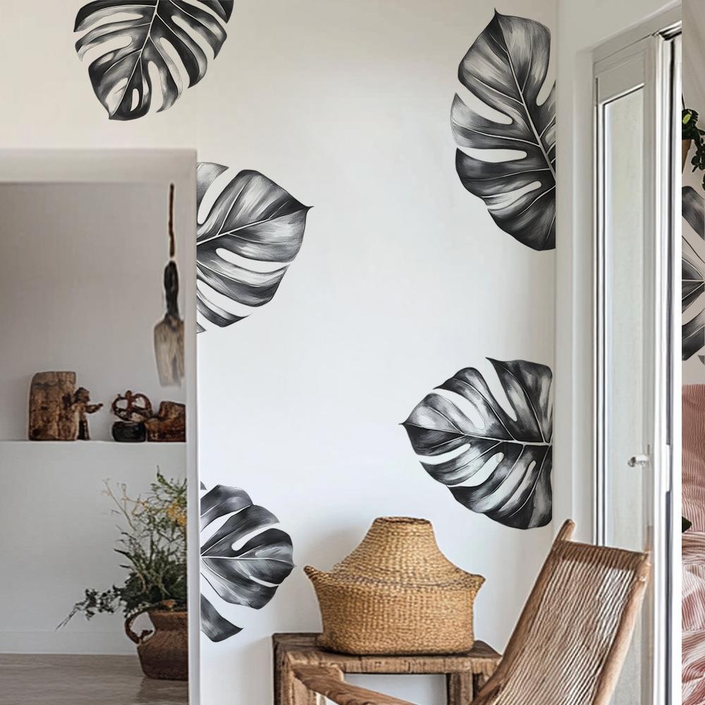 Green Plant Turtle Back Leaves Background Living Room Porch Beautifying Decorative Wall Stickers