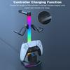 Controller Stand RGB Earphone Display Stand for PlayStation 5/4 Controller Charger Station with RGB Light Gaming Headset Stand