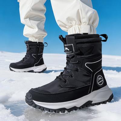 Women's Large Size Soft Sole Winter Warm Anti-slip Fur One Snow Boots Padded Lined Ankle Boots Waterproof Outdoor Sports Cotton Boots