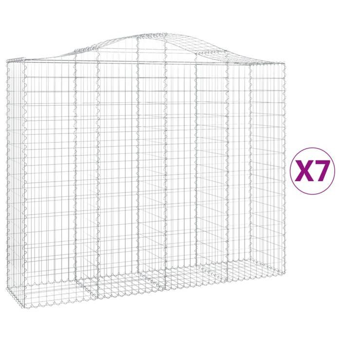 VidaXL 7x Arched Gabion Baskets Arched Gabion Cages Gabion Walls Garden Fences Terrace Outdoor 3145708
