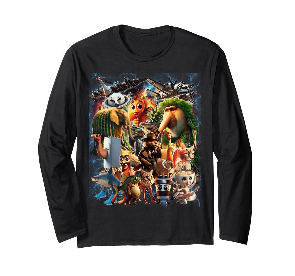 ITALIAN BRAINROT Funny Italian Brainrot Meme Character Long Sleeve T-Shirt