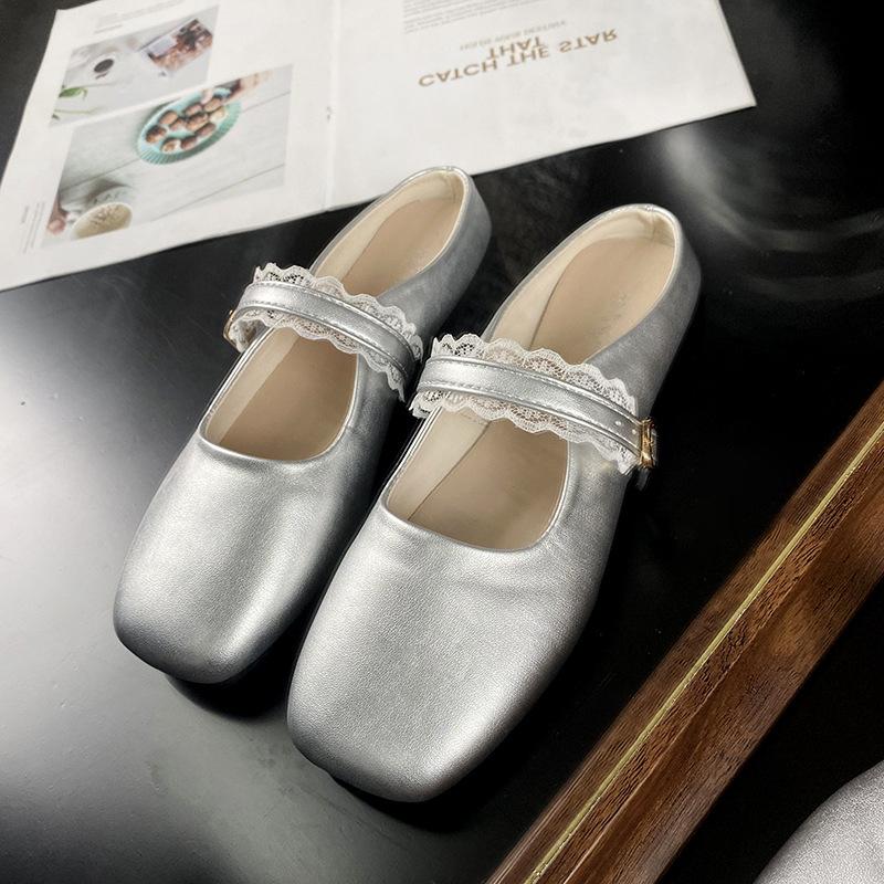 Dopamine Word with Mary Jane Shoes Women's Summer New with Skirt Shallow Mouth Single Shoes