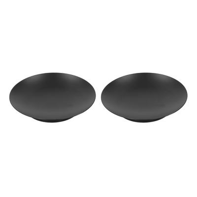 2 Pezzi Portacandele Ferro Nero Opaco Semplice Vassoio per Candele Portacandele per Tavola da Pranzo