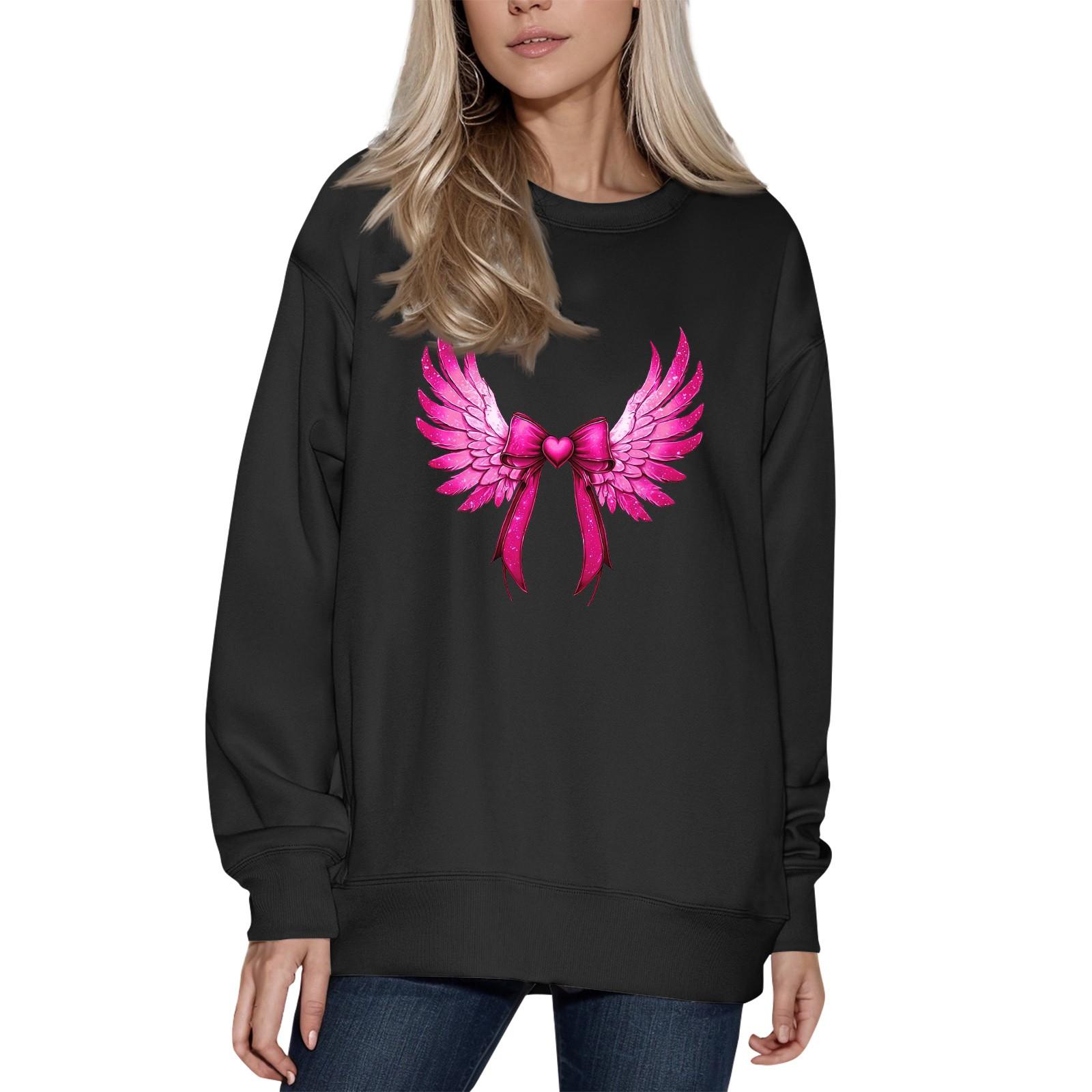 

Женский модный принтованный свитер с длинным рукавом и круглым вырезом S чёрный