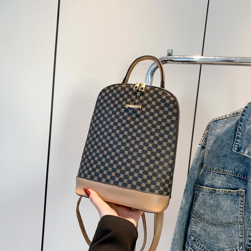 Стильный повседневный женский рюкзак большой вместимости, модный летний 2024, корейский дизайн из ПУ хаки