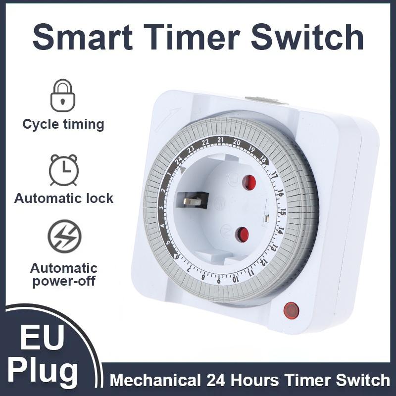 24-Stunden Mechanischer Timer Intelligenter Countdown Automatische Abschaltung Steckdosen-Timer EU-Stecker Für den Innenbereich