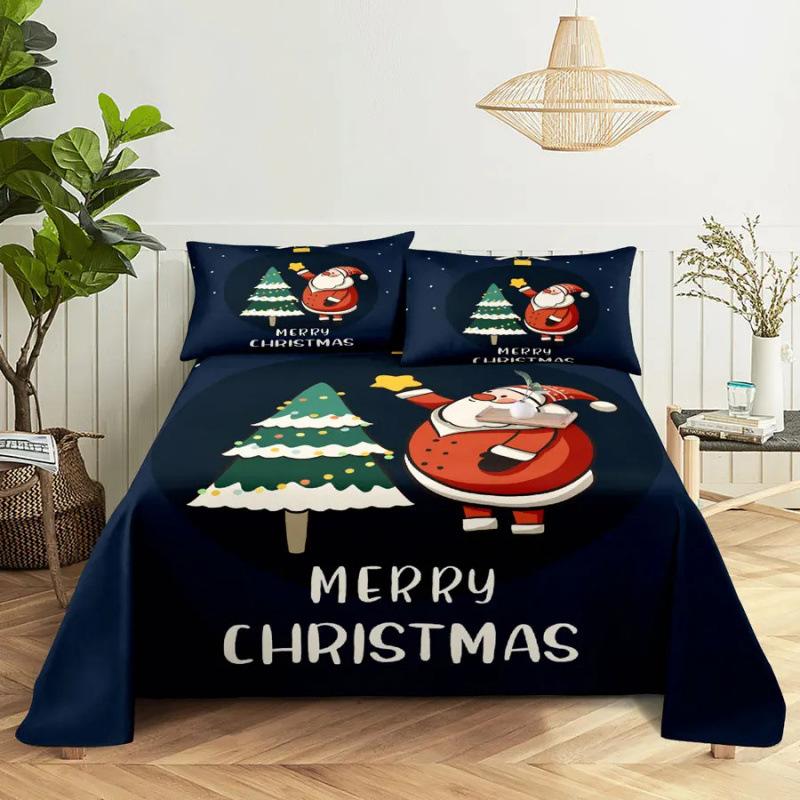 Santa Claus Three Piece Bedding Reindeer Christmas Decoration Quilt Cover