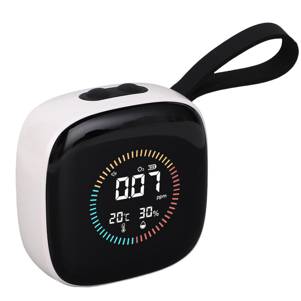 3 in 1 O3 Temperature Humidity Meter 0 50PPM LCD Display Portable O3 Tester with Lanyard for Home Travel Camping Picnic