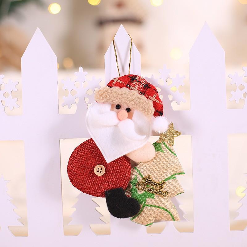 12/1Pcs Christmas Plush Doll Ornaments Santa Claus Snowman Xmas Tree Hanging Pendants Home Xmas New Year Party Decorations Gifts