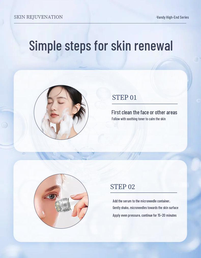 Replaceable Beauty Salon Collagen Infusion Micro-Needle Roller: Painless and Non-Invasive Hydration Injection Device
