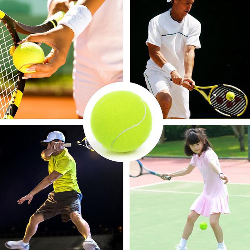 

3Pcs/Set Tennis Balls Wear-Resistant Highly Elastic Fiber Rubber Training Balls 65Mm Beginners Practice Tennis Ball For Club 3pcs