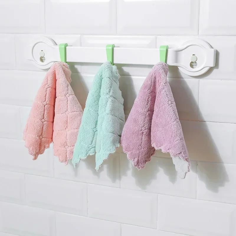 Dish Towels 10 Packs Kitchen Non-oily Super Absorbent Wet Wipes Table Towels Household Double-sided Wet and Dry Scouring Pads