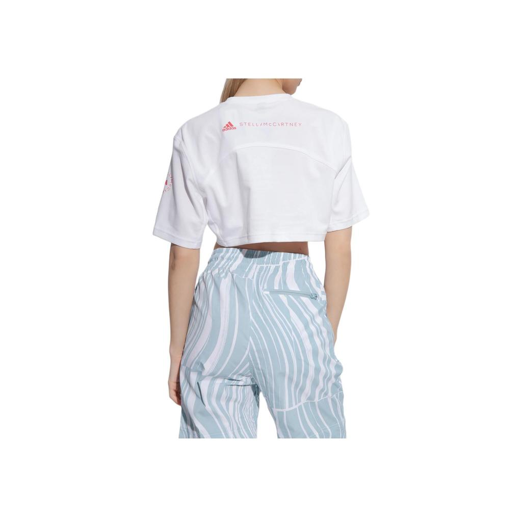 Adidas Letter Print Round Neck Loose Short Sleeve T-Shirt Women Tops White GL7339