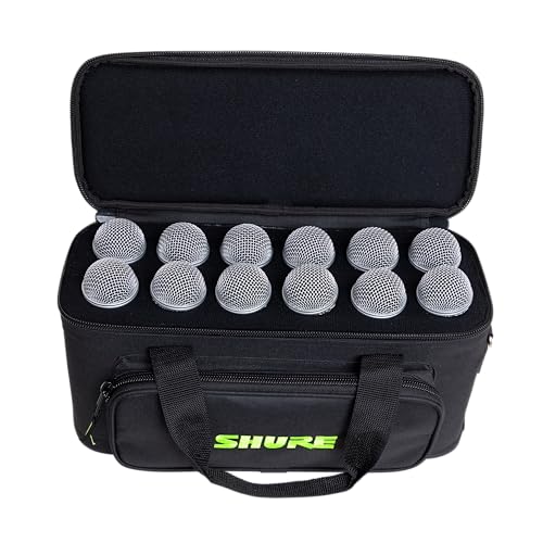 Shure by Gator SH-MICBAG12 Nylon Carrying Bag for Dynamic Microphones, Holds 12 Microphones [Includes Shoulder Strap] [Official Japanese Product]