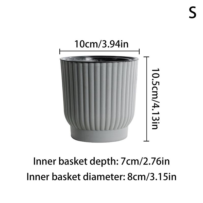 Lazy Self Watering Plastic Flower Pot Double Layer Hydroponics Green Plants Bonsai Pot Vases Succulent Potted Home Office Decor