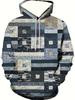 New Men's Fashion Casual Long Sleeve Sweatshirt Hoodie with Vintage Plaid Print, Comfortable and Soft Sportswear Outdoor Top for Daily Wear