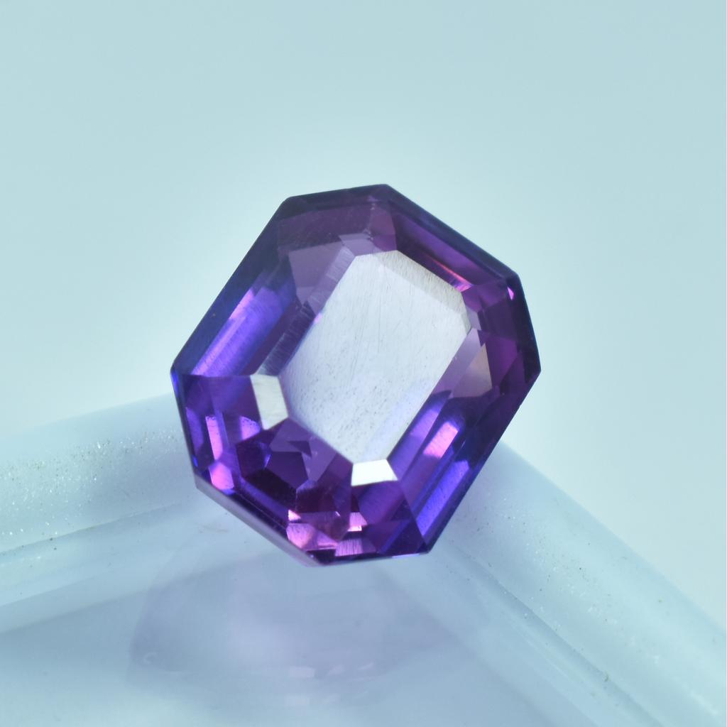 Natural Purple Tanzanite Loose Gemstone 9.32 Ct Emerald Cut for Jewelry Making and Gem Collections