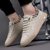 Fashion Leather Fashion Vulcanize Footwear Men Lace-Up Male Comfortable Walking Shoe All-match Skate Shoes Men Antiskid Mens Sneakers