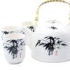 Teapot Set White Stone Oriental