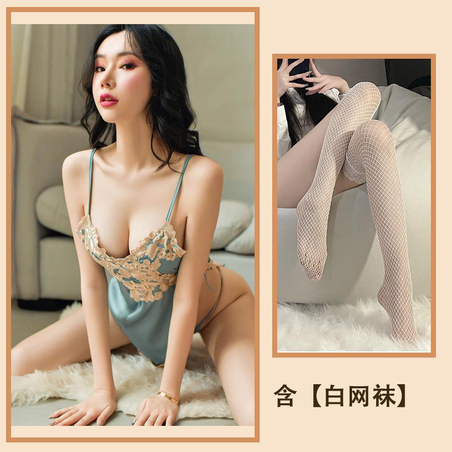 Sexy Inner Silk Pajamas Summer Suspender Pajamas V-neck Sexy Short Skirts Thin Loungewear Temptation Suit