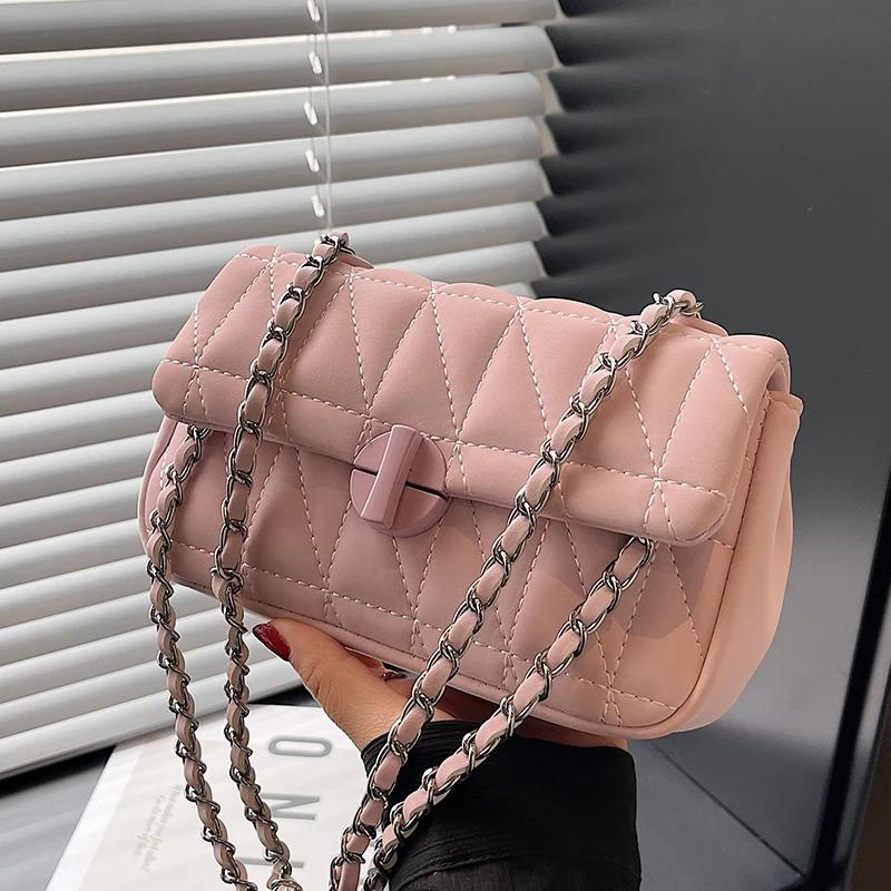 Women's PU Leather Bag  Small Square Bag  Chain Bag  Crossbody Bags  High Quality  Korean Fashion