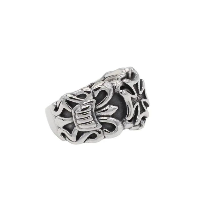 European and American Retro Rings for Men, Trendy American-Style Unique Design, Index Finger Biker Harley Cross Ring