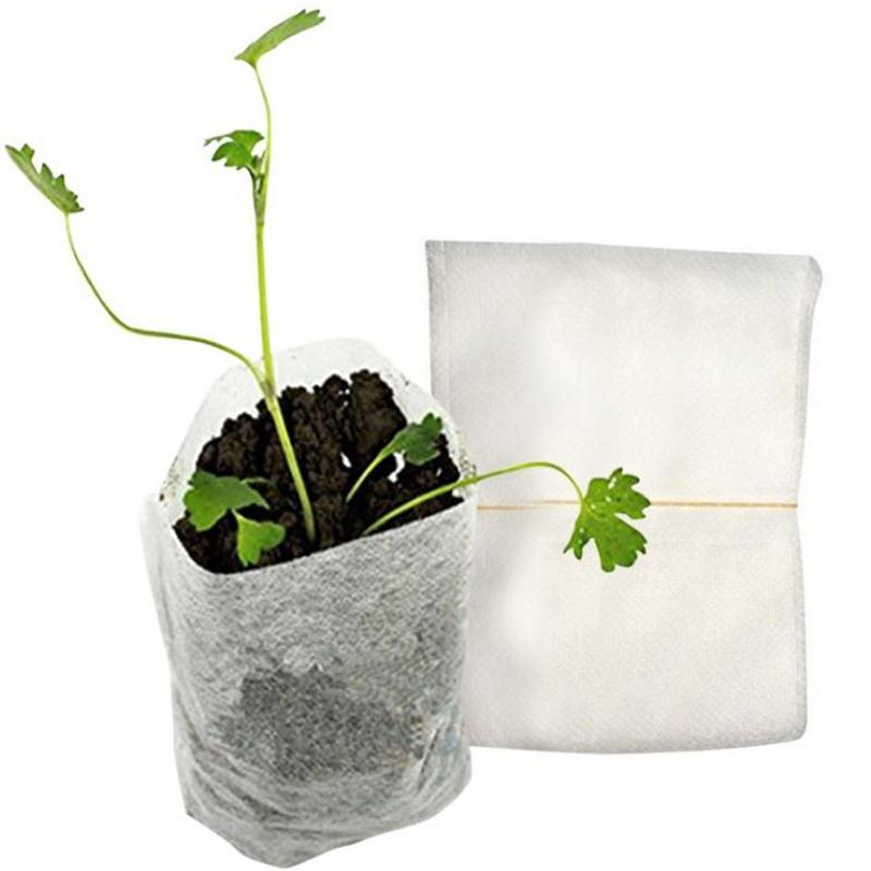 100Pcs Seedling Plants Nursery Bags Organic Biodegradable Grow Bags Eco Friendly