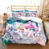 Cartoon Anime Einhorn Bettbezug-Sets Kinder Einzelbett Twin Full Size Bettwäsche-Set Baumwolle Super Weich Bequem Warm Bettwäsche-Set Abdeckung Neu