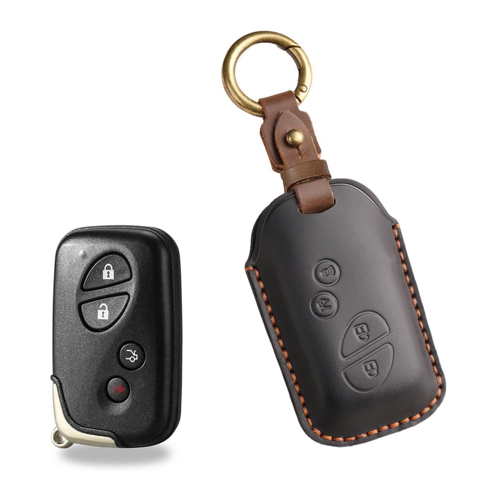 Estojo de Couro para Chave com Moldagem Precisa para Lexus RX270 ES240, Cobertura Completa Retro com Metal Exposto para Chaveiro Inteligente (CT200H GX460)
