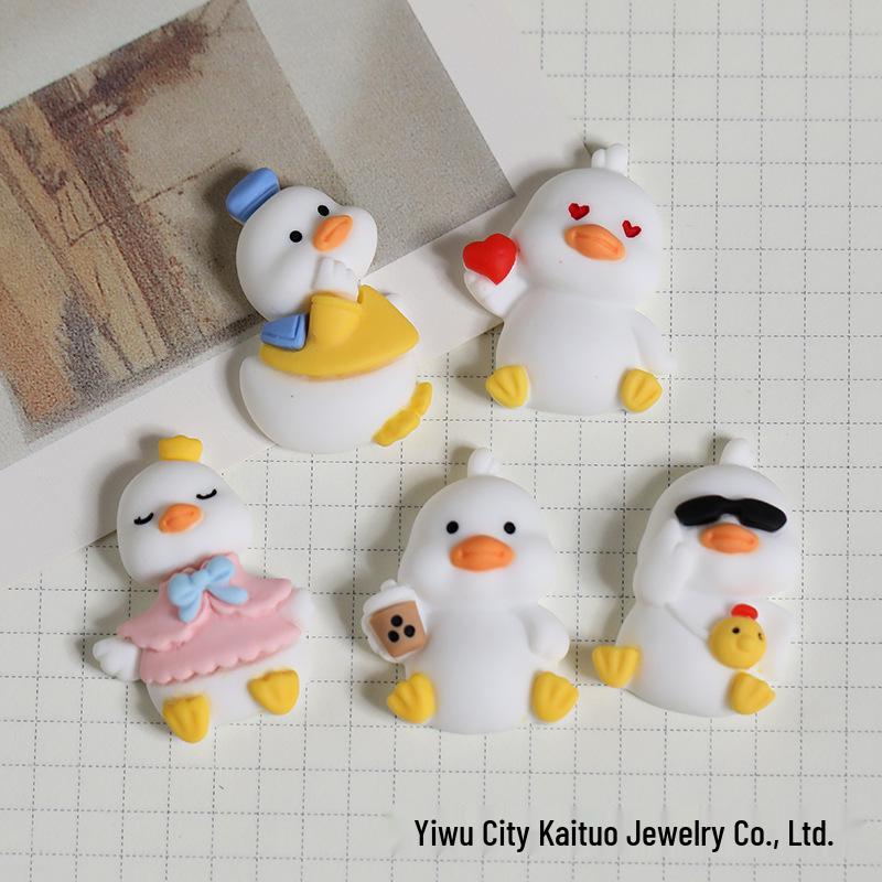 Cartoon Duck Resin Charms: Perfect for Phone Cases, Crocs, Hair Clips, and Fridge Magnets