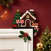 Holiday Wall Accents for Home Wooden Christmas Door Topper Stickers, Seasonal Frame Decoration, L-shaped Corner Sign Decorations Decor, Festive