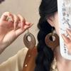 Silver Needle Retro Ethnic Style Rattan Woven Bead Drop Earrings