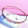 New 585 Purple Gold Plated 14K Rose Gold Geometric Shiny Bracelet for Women Slim Classic Charm Wedding Engagement Jewelry