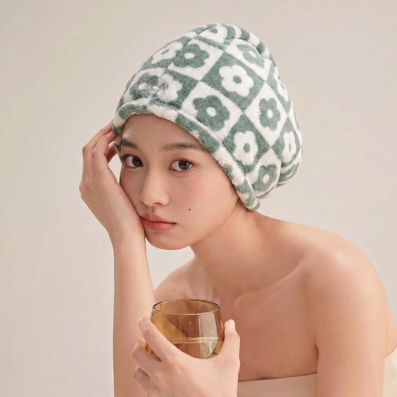 Gorro de Baño para Mujer de Secado Rápido Super Absorbente con Bordado Lindo