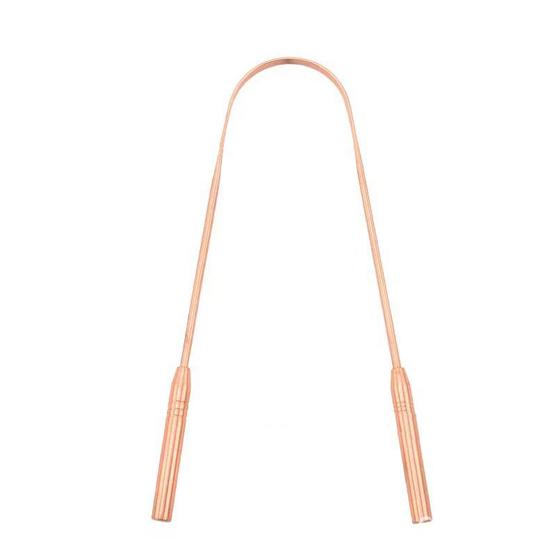 1 Pc Copper Tongue Scraper U Shaped  Cleaner Travel Handy Case Remove Breath Cleaning Coated Oral Hygiene Scrapper Tools