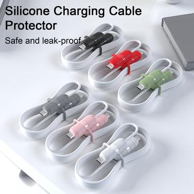 2Pcs Silicone Charging Protective Cable Line Case Anti-break Data Winder Cord Protector Sleeve Cover Cable Wrap