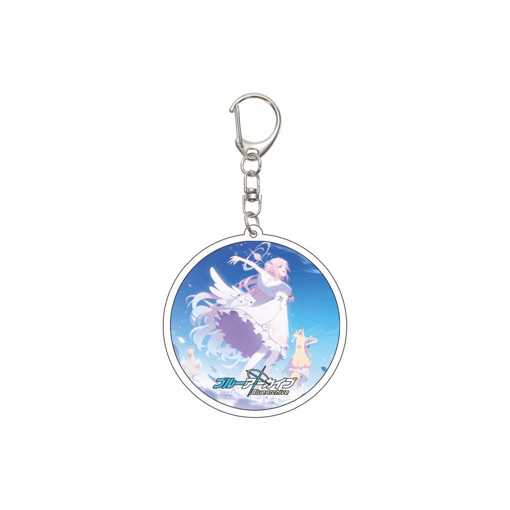 55MM Anime Blue Archive Keychain Asagi Mutsuki/Kurodate Haruna/Himuro Sena Key Chain Acrylic Model Plate Christmas Gifts