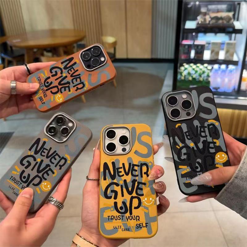 Never Give Up iPhone Case: Compatible with iPhone 12-17, Creative Design for Europe & US