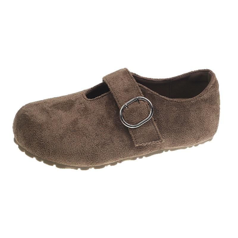 Retro inner height increase flat bottom women's new comfortable versatile lazy one-pedal Doudou shoes