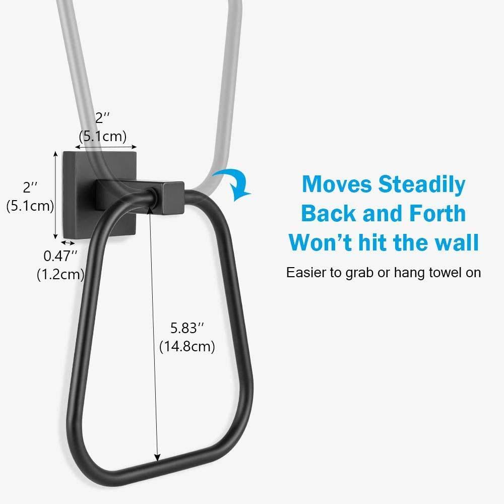 Nordic Round Stainless Steel Black Towel Ring Hanging Ring Wipe Hand Towel Hanger Round Ring Wall