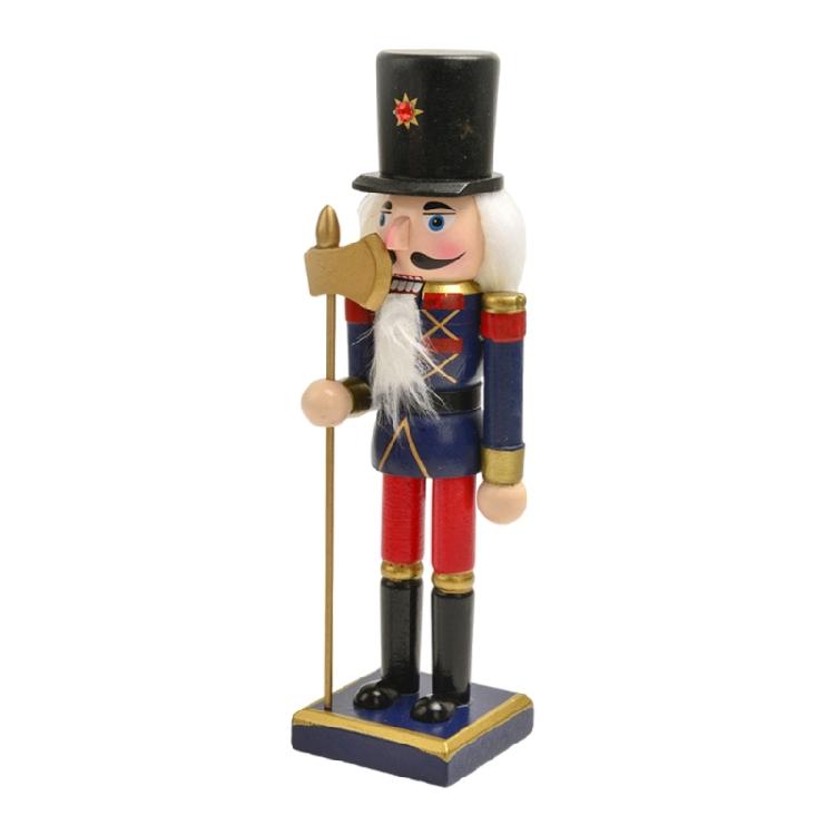 Collectible 25cm Wood Nutcrackers Figurine Handmade Tabletop Decoration Stylish Desktop Statue Ornament for Party Use