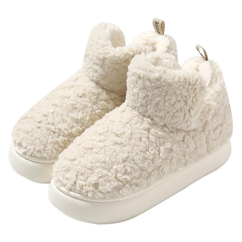 Cozy Plush Slippers: Women's & Men's Non-Slip, Thick-Soled, Velvet-Lined, Perfect for Autumn & Winter.