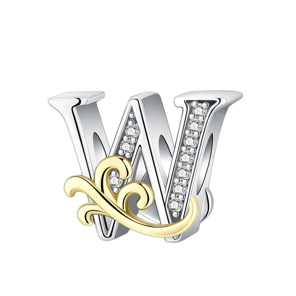 Copper Yellow Love 26 Letters Diy Love Charms Beads Fit 4Mm Hole Diameter Bracelets Fine Birthday Jewelry Gift