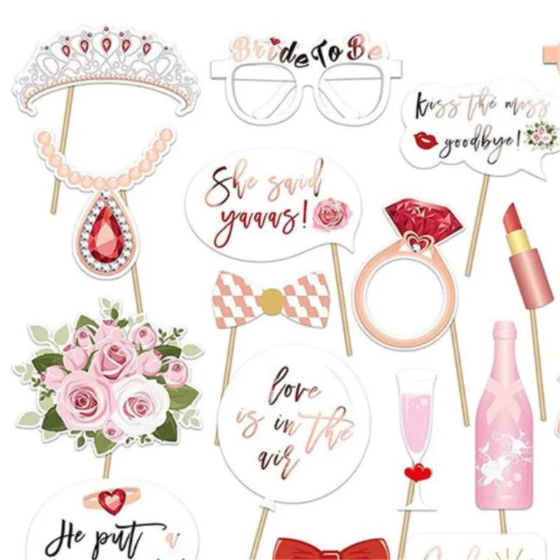 Bride To Be Wedding Photo Booth Props Just Married Photobooth Hen Party Decorations Team Bridal Shower Bachelorette Party Supply