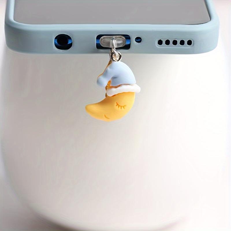 1pc Cartoon Sleeping Hat Star/Moon Mobile Phone Dust Plug For IPhone/Type-C Mobile Phone Port